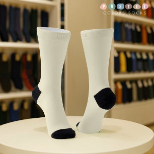 Effen zachte licht pastelkleurige beige crème geel sokken