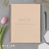 Effen zachte licht pastelkleurige beige crème gele notitieboek