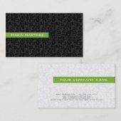 Effen zwart-wit  bloemdamast visitekaartje (Voorkant / Achterkant)