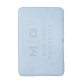 Effene Zachte Hemel Licht Pastel Babyblauwe Kleur Badmat (Voorkant Verticaal)