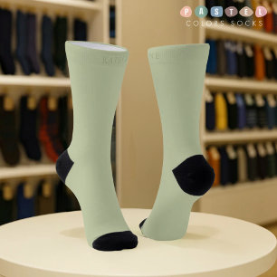 Effene Zachte Licht Pastel Salie Mosgroen Kleur Sokken