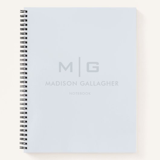 Effene zachte lucht lichte pastel babyblauwe kleur notitieboek (Voorkant)