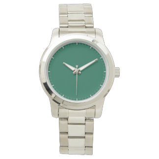 Effenkleurig groen met duidelijke markeringen horloge