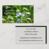 Effet 3D du carte de visite | des myosotis des (Devant / Derrière)