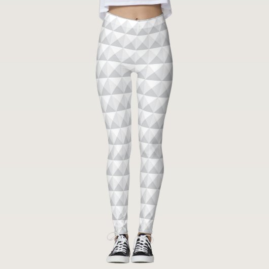 Effet 3D futuriste Leggings Pyramides blancs (Devant)