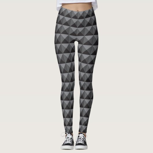 Effet 3D futuriste Pyramide Motif Leggings (Devant)