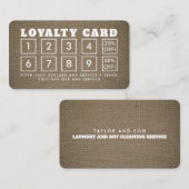 Effet Burlap - Carte de fidélité (Devant / Derrière)