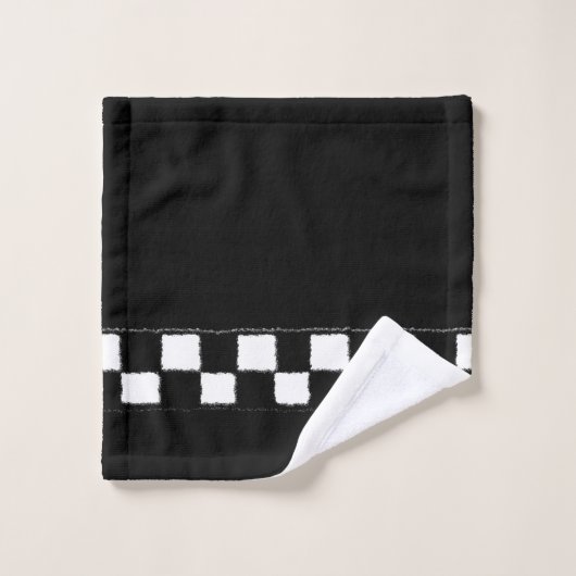 Effet Checkered noir et blanc d'éclaboussure (Gant de toilette)