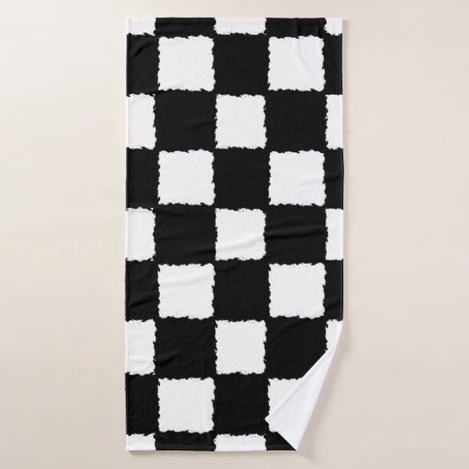 Effet Checkered noir et blanc d'éclaboussure (Serviette de bain)