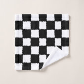 Effet Checkered noir et blanc d'éclaboussure (Gant de toilette)