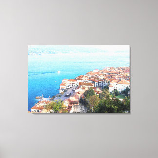 effet de croquis au crayon du lac Majeur sur toile