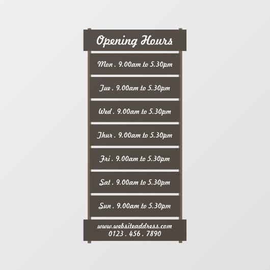 Effet de panneau latéral Heures d'ouverture Clôtur (Feuille)