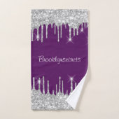 Effet de Parties scintillant gris argenté Déchets (Serviette à main)