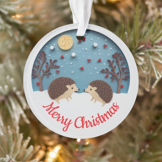 Effet de quilling 2 hérissons à Noël (Arbre)