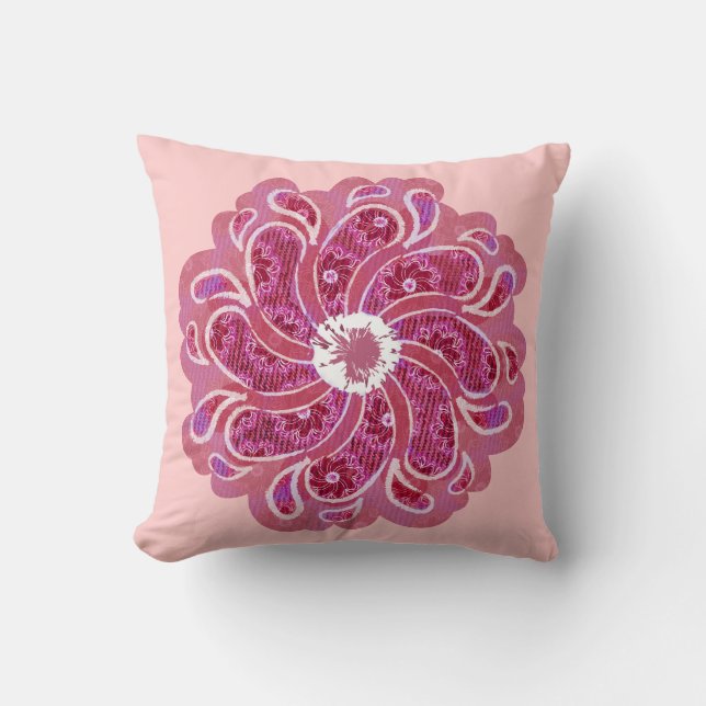 effet Denim et coussin de fleur rose rouge (Recto)