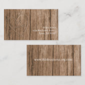 effet en bois nom sculpté carte de visite (Devant / Derrière)