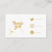 Effet feuille d'or merci Carte Liens sociaux (Devant)