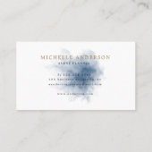 effet fumée bleue Double Carte de visite Monogramm (Dos)