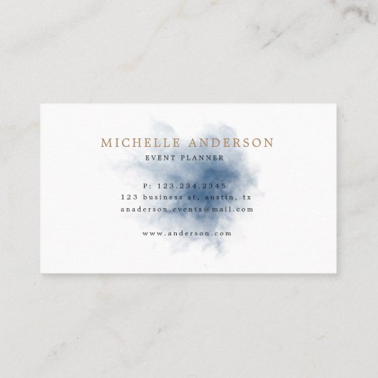 effet fumée bleue Double Carte de visite Monogramm (Dos)