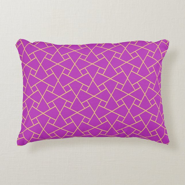 Effet or, Motif islamique violet Coussin d'accentu (Devant)