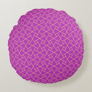 Effet or, Motif islamique violet Coussin rond 
