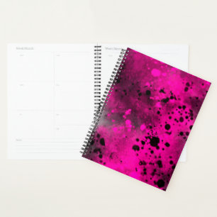Effet Paint Splatter rose et noir