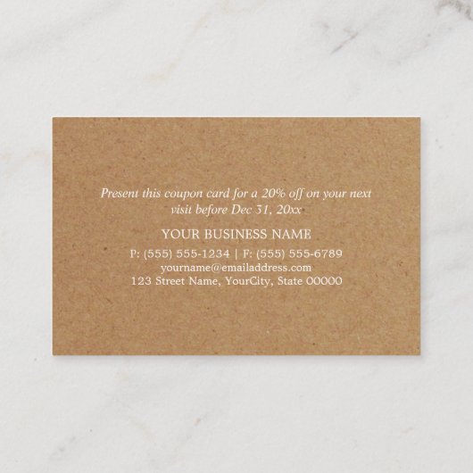 Effet papier Kraft - Bon de réduction (Dos)