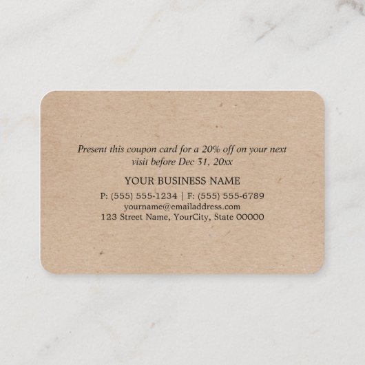 Effet papier Kraft - Bon de réduction (Dos)