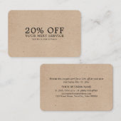 Effet papier Kraft - Bon de réduction (Devant / Derrière)