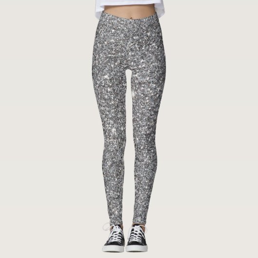 Effet Parties scintillant argent Leggings femmes (Devant)