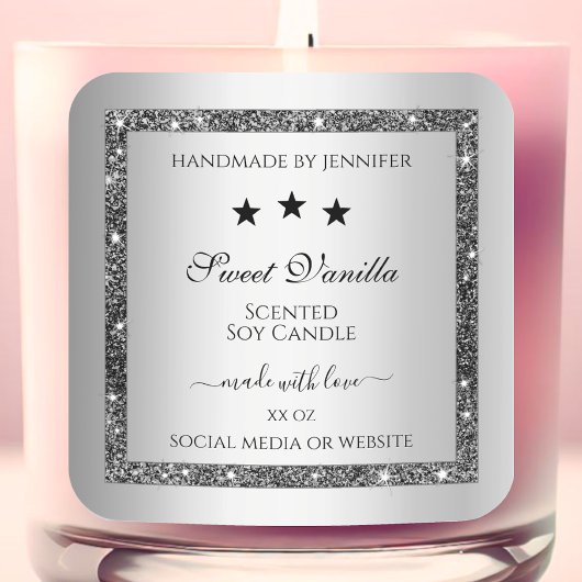 Effet Parties scintillant d'argent Étiquettes d'em