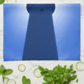 Effet phare - Serviette de cuisine bleue (Plié)