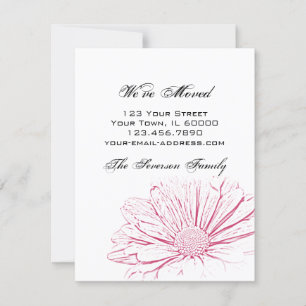 Effet rose Fleur Changement d'adresse Faire-part