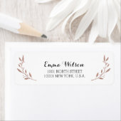 Effet rose Gold Foil Retourner l'adresse Étiquette (En situation)