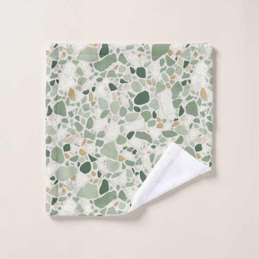 Effet Sage Green Terrazzo (Gant de toilette)