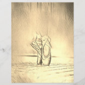 Effet vintage Chaussures de Ballet Papier à lettre (Dos)