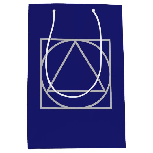 Efficiënt Middenblauw Elegant Modern Minimalistisc Medium Cadeauzakje (Voorkant)