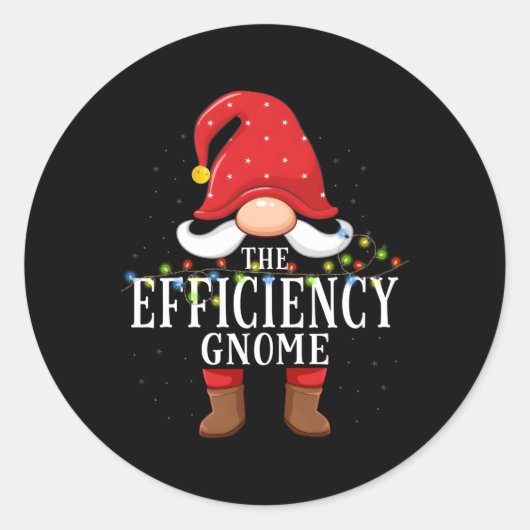 Efficiëntie Gnome Family Pyjama Ronde Sticker (Voorkant)