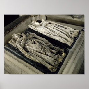 Effigies of Henri II en Catherine de Medici Poster