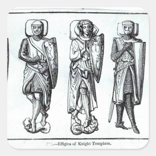 Effigies of Knight Templars Vierkante Sticker (Voorkant)