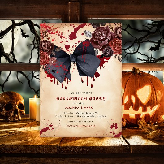 Éffrayant arc noir Halloween Costume Invitation