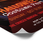 Éffrayant Castle Halloween Costume Party | Poster (Coin)