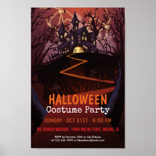 Éffrayant Castle Halloween Costume Party   Poster