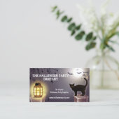 Éffrayant Cat'n Bat Halloween Carte de visite de f (Debout devant)