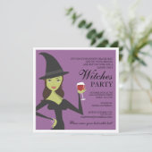 Éffrayant Chic Witch Party Halloween Invitation (Debout devant)