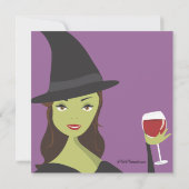 Éffrayant Chic Witch Party Halloween Invitation (Dos)