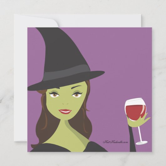 Éffrayant Chic Witch Party Halloween Invitation (Dos)