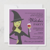 Éffrayant Chic Witch Party Halloween Invitation (Devant)