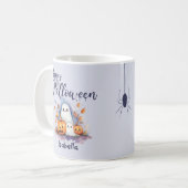 Éffrayant Citrouille d'Halloween Ghost Spider Mug (Devant gauche)