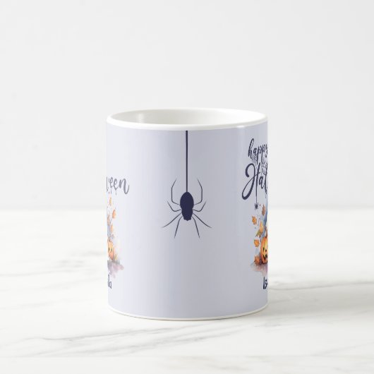 Éffrayant Citrouille d'Halloween Ghost Spider Mug (Centre)